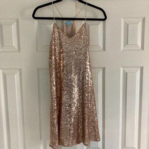 She + Sky Champagne Sequin Dress